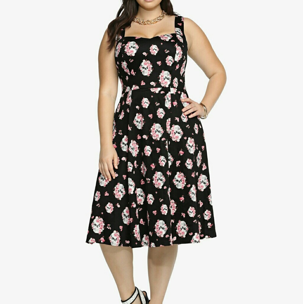 Floral Skull Swing Dress